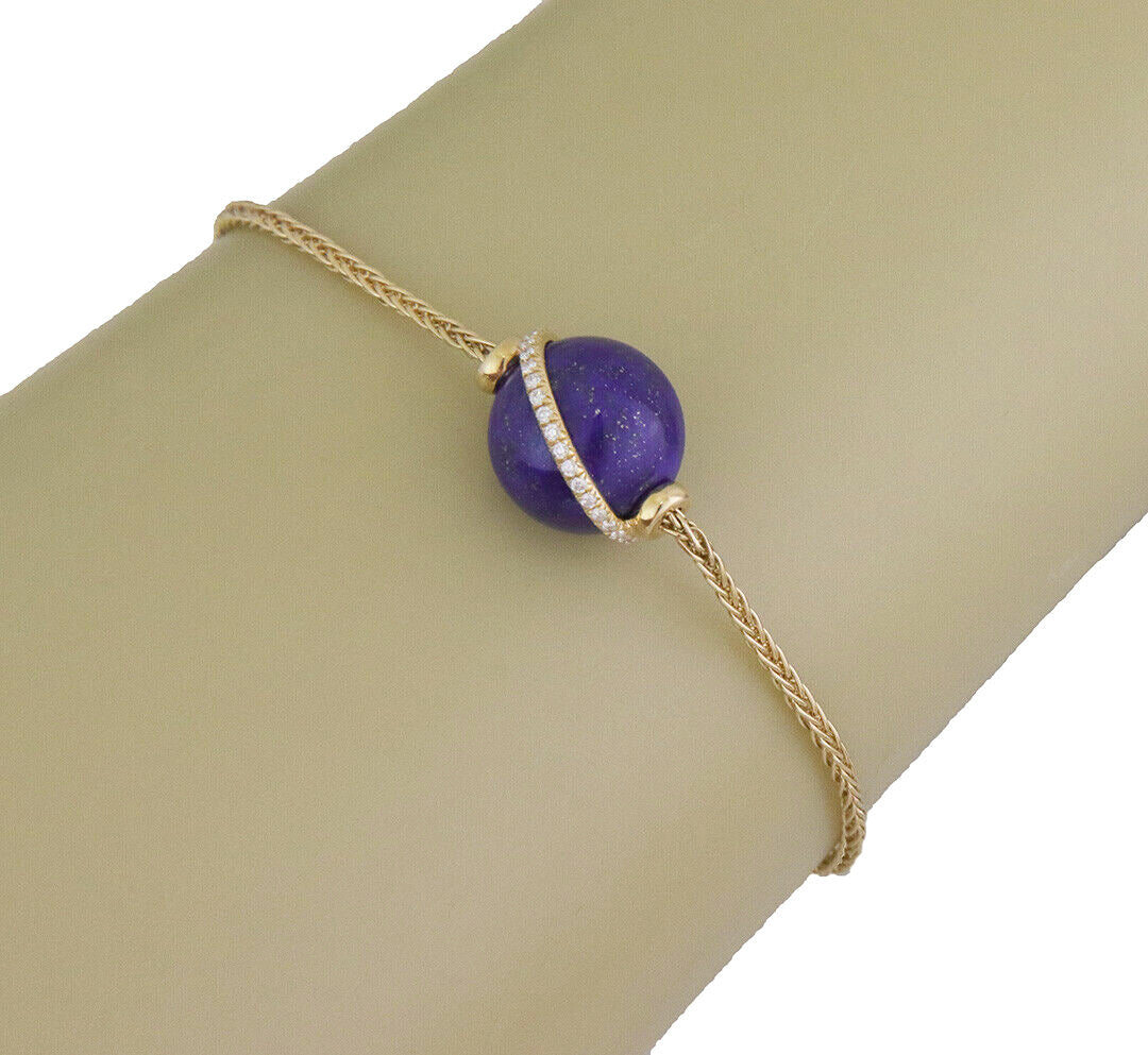 Fred of Paris 18k Yellow Gold Diamond Lapis Baie De Anges Bracelet