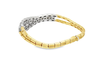 Bypass 2.51ct Diamond 18k Two Tone Gold Link Bracelet