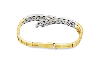 Bypass 2.51ct Diamond 18k Two Tone Gold Link Bracelet