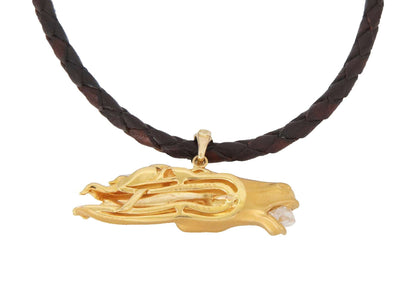 Carrera y Carrera Diamond 18k Yellow Gold Horse Pendant Woven Cord Necklace