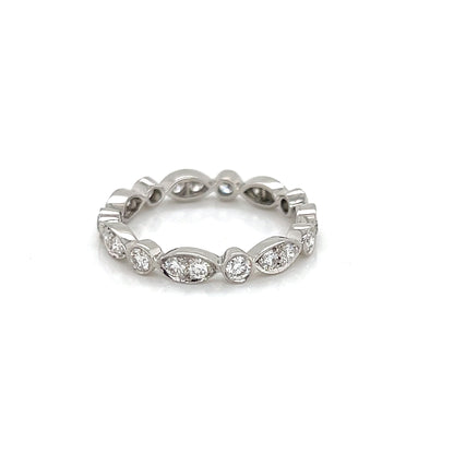 Tiffany & Co. Jazz Diamond Platinum Eternity Band Ring - Size 5.5