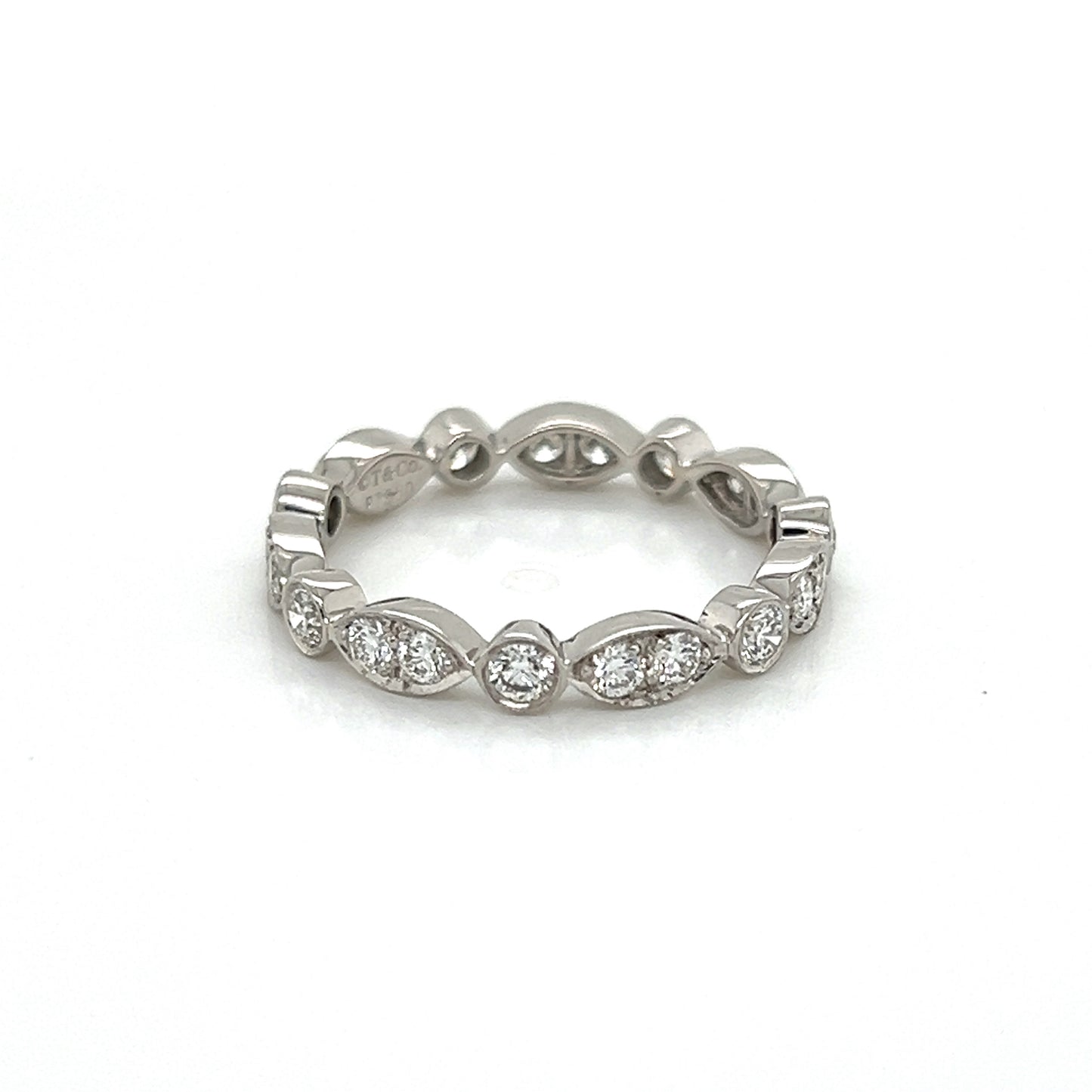 Tiffany & Co. Jazz Diamond Platinum Eternity Band Ring - Size 5.5