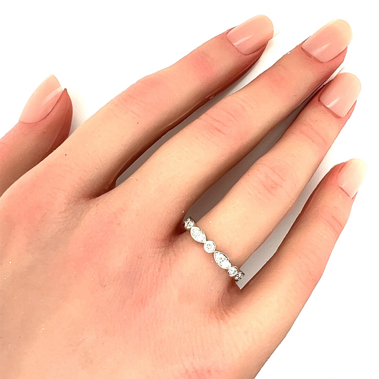 Tiffany & Co. Jazz Diamond Platinum Eternity Band Ring - Size 5.5