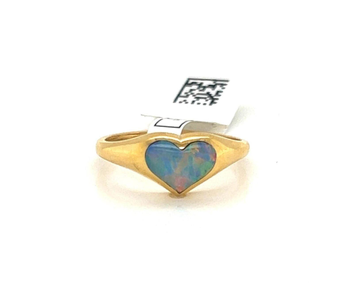 Kabana Fire Opal 14k Yellow Gold Heart Ring Size 6.5