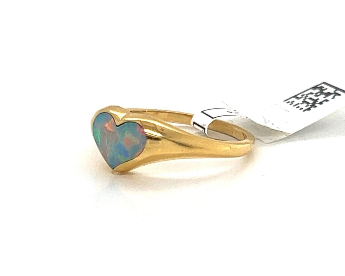 Kabana Fire Opal 14k Yellow Gold Heart Ring Size 6.5