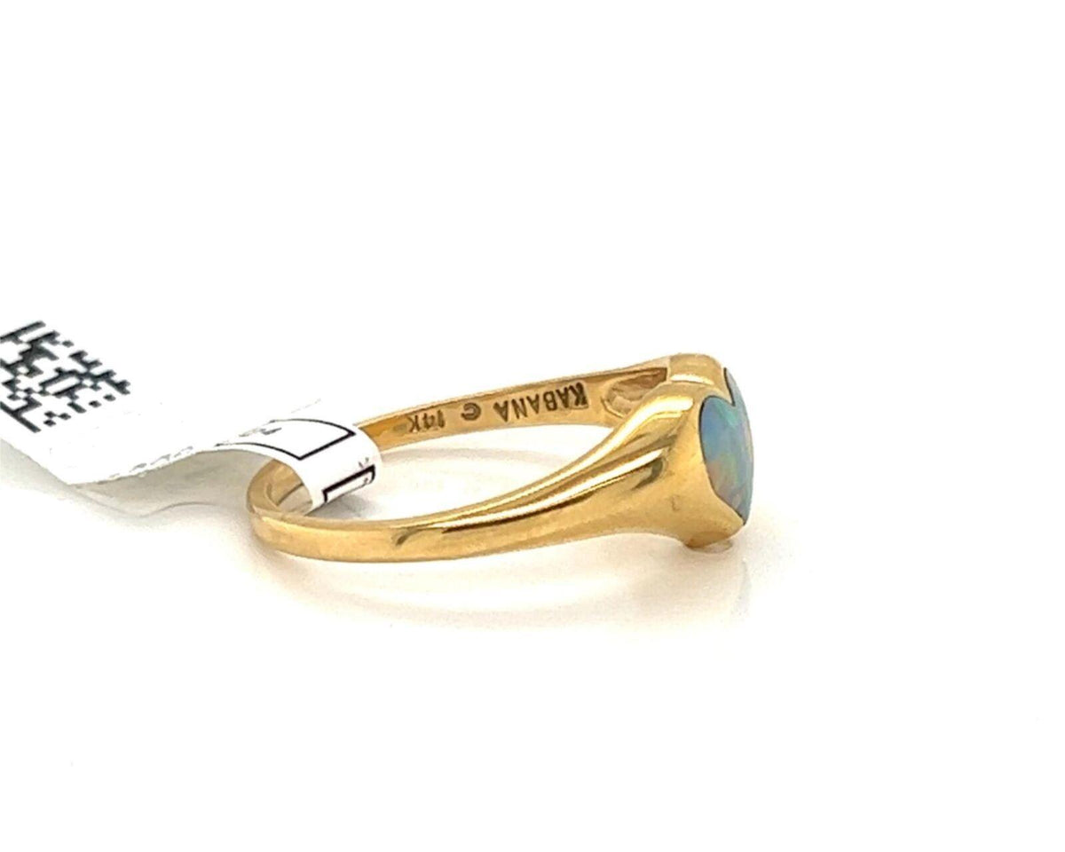 Kabana Fire Opal 14k Yellow Gold Heart Ring Size 6.5