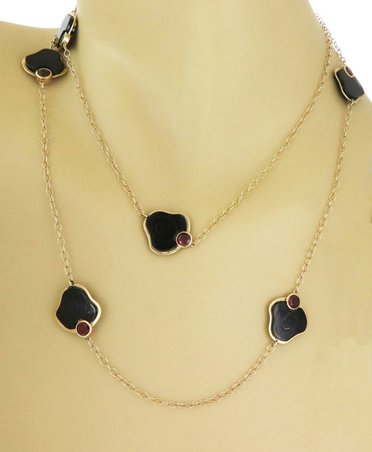 Garnet Black Coral 14k Yellow Gold Chain Necklace 36" Long | Necklaces | catalog, Chains, Estate, Necklaces | Estate