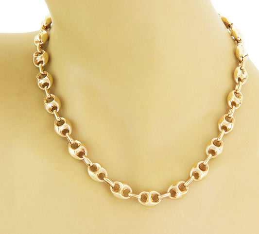 Mariner Fancy Puff Link 14k Yellow Gold Chain Necklace | Necklaces | catalog, Chains, Estate, Necklaces | Estate