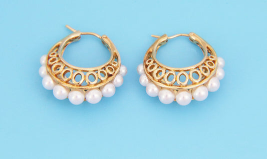 Mikimoto Akoya Pearls 18k Yellow Gold Fancy Hoop Earrings | Earrings | catalog, Designer Jewelry, Earrings, Mikimoto | Mikimoto