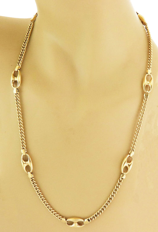 Seven Mariner 18k Yellow Gold Link Station Curb Chain Necklace | Necklaces | catalog, Estate, Necklaces | Estate