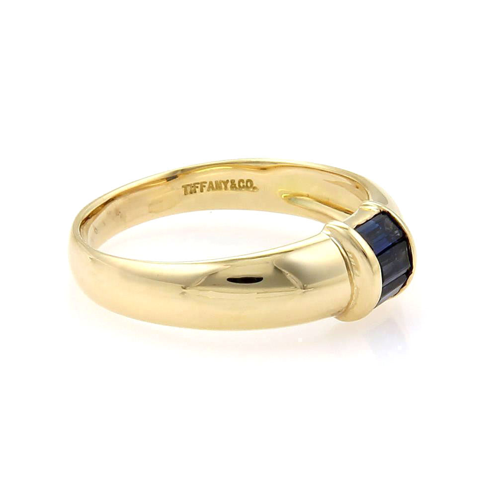 Tiffany & Co. 18k Yellow Gold Sapphire Baguette Ring