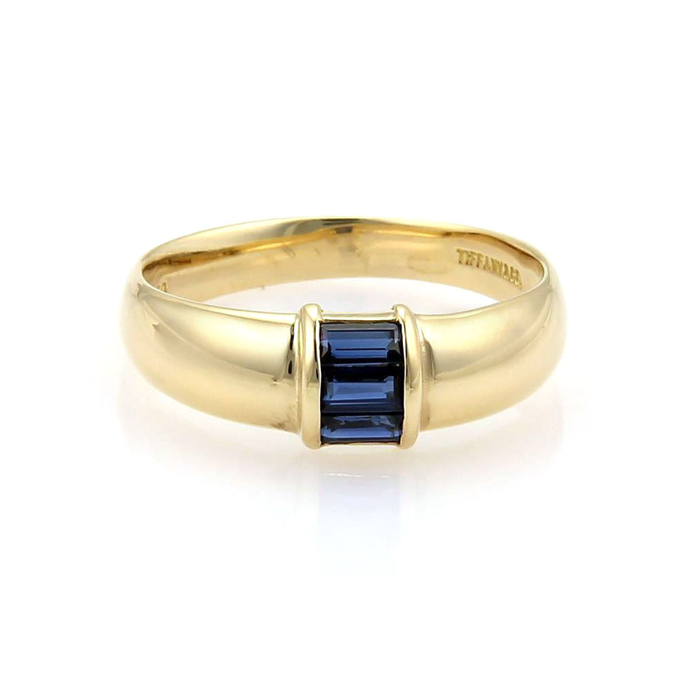 Tiffany & Co. 18k Yellow Gold Sapphire Baguette Ring | Rings | bands, catalog, Designer Jewelry, Rings, Tiffany & Co. | Tiffany & Co.