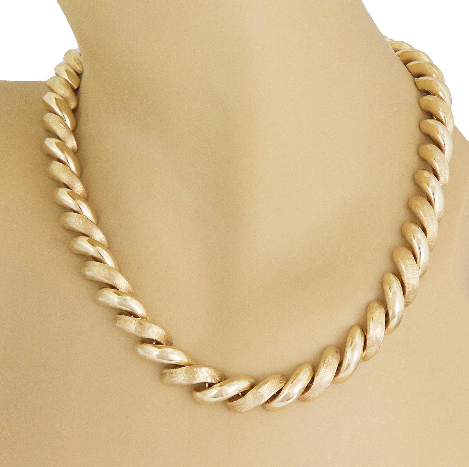 San Marco Italy 14k Yellow Gold 11mm Wide Macaroni Necklace | Necklaces | catalog, Estate, Necklaces | Estate