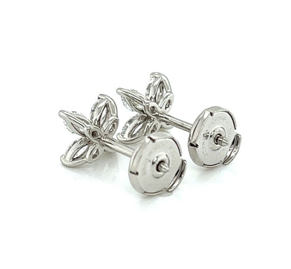 Tiffany & Co. Victoria Collection 0.92ct Diamond Platinum Flower Stud Earrings