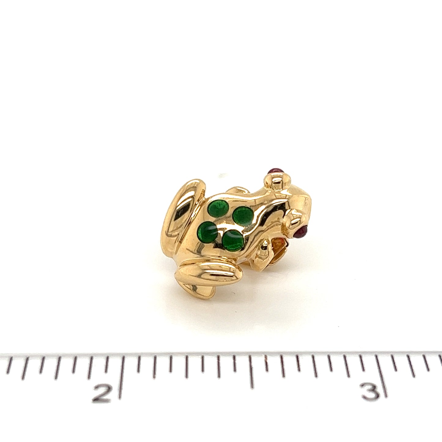 Cartier Ruby Enamel 18k Yellow Gold Frog Lapel Pin