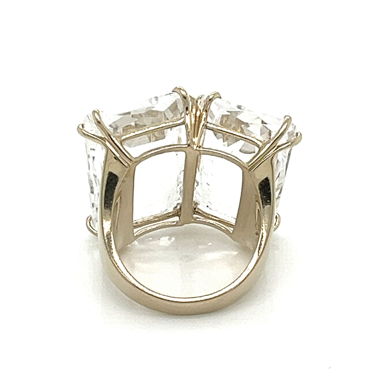 H. Stern Cobblestone Clear Quartz Diamond 18k Yellow Gold Statement Ring Size 7