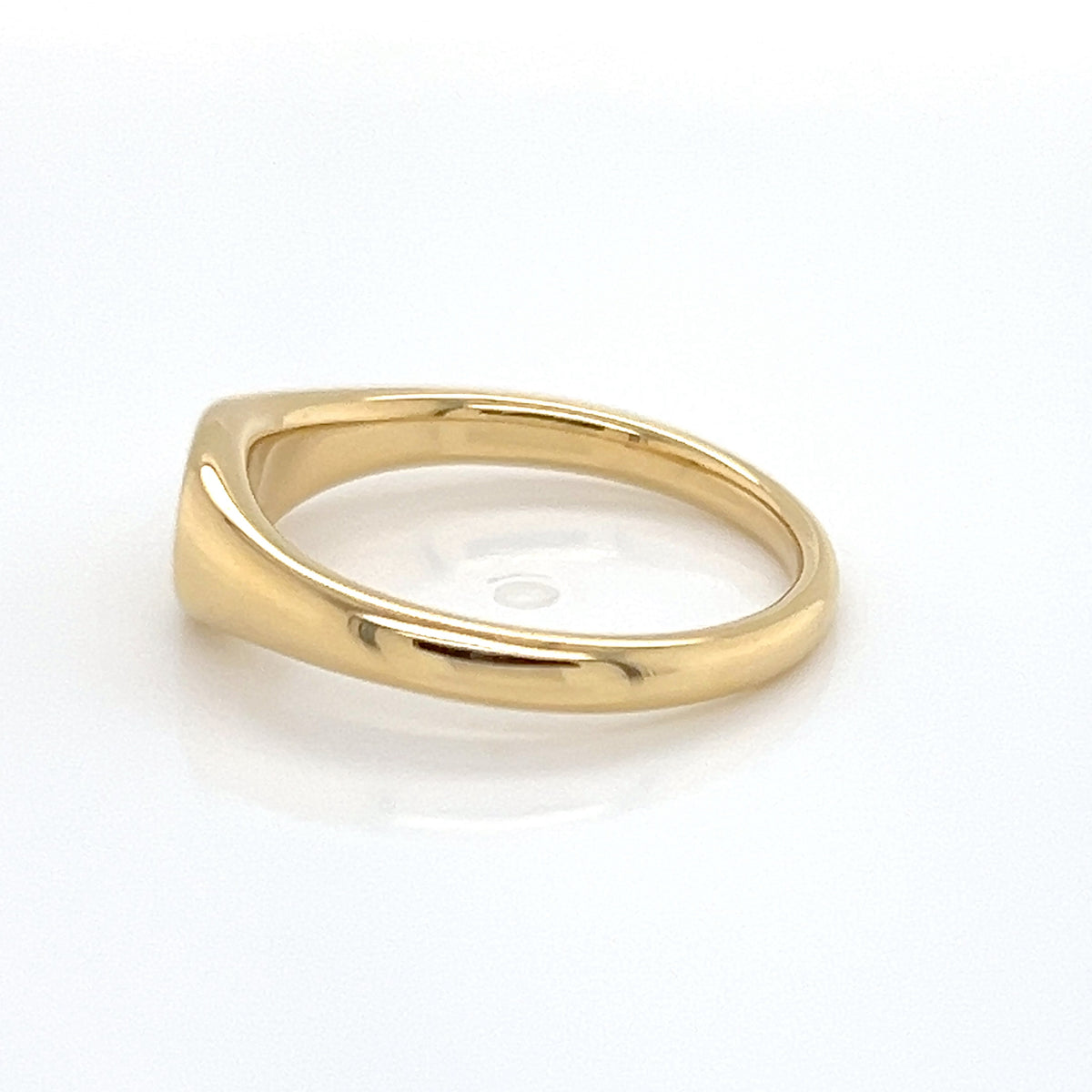 Tiffany & Co. Micro Signet Diamond 18k Yellow Gold Ring Size 7