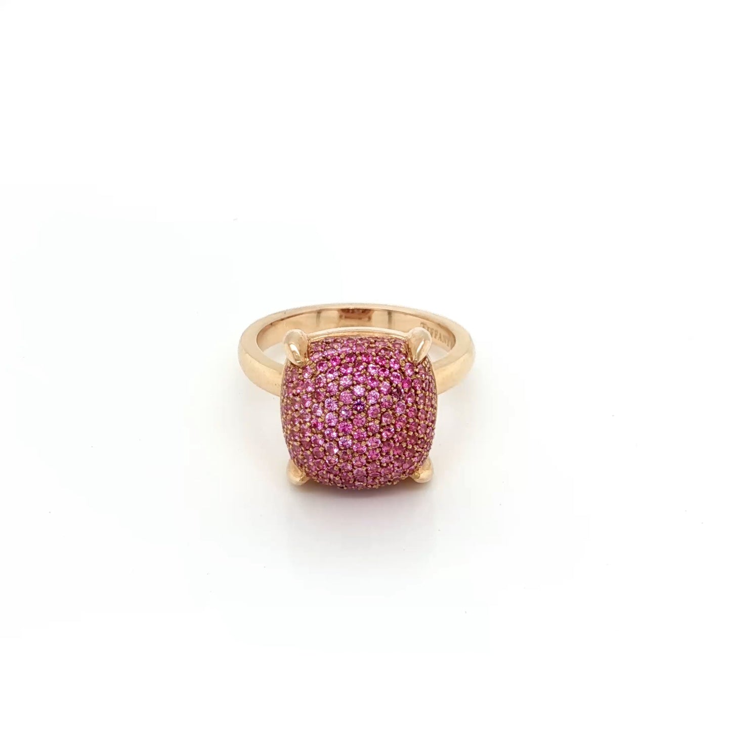 Tiffany & Co. Picasso Sugar Stacks 18k Rose Gold Pink Sapphire Ring Size 7