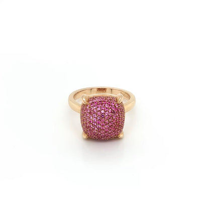 Tiffany & Co. Picasso Sugar Stacks 18k Rose Gold Pink Sapphire Ring Size 7