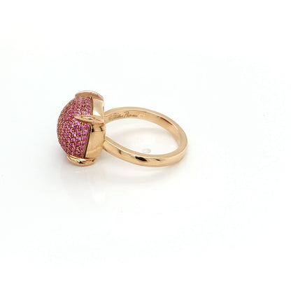 Tiffany & Co. Picasso Sugar Stacks 18k Rose Gold Pink Sapphire Ring Size 7