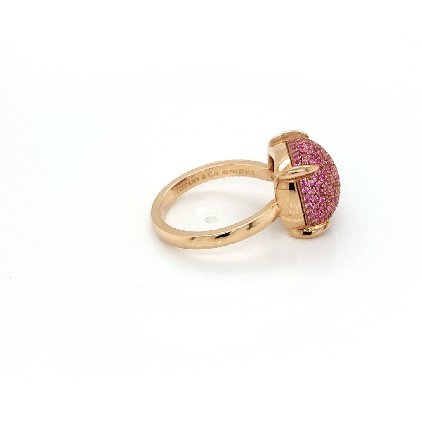 Tiffany & Co. Picasso Sugar Stacks 18k Rose Gold Pink Sapphire Ring Size 7