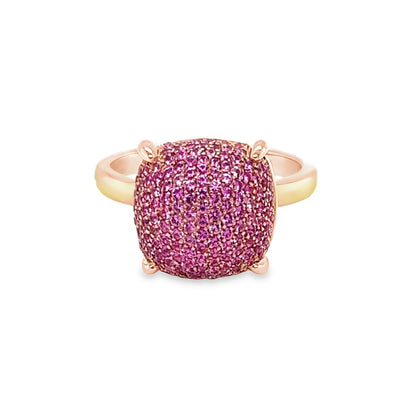 Tiffany & Co. Picasso Pink Sapphires Sugar Stacks 18k Rose Gold Ring - Size 5.5