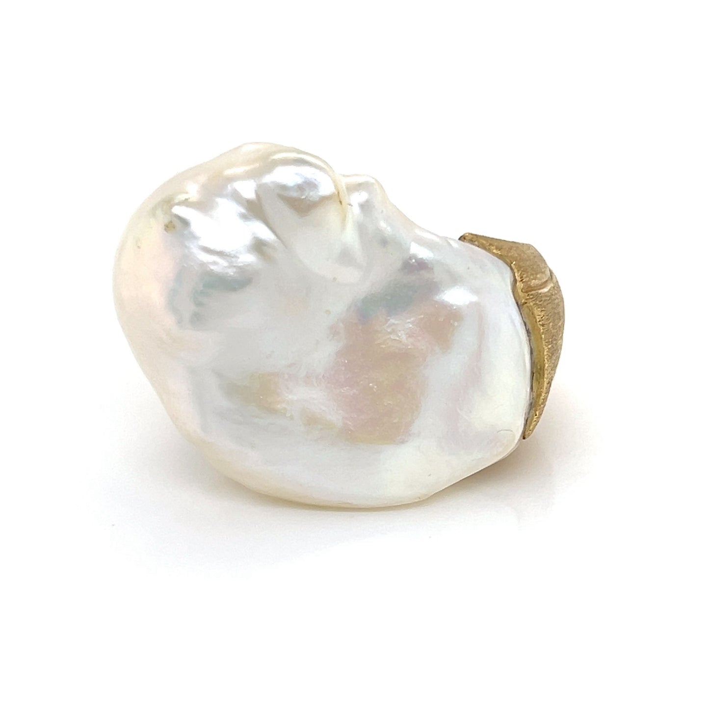 Yvel Satin Sea Baroque Pearl 18k Yellow Gold Sculptural Ring