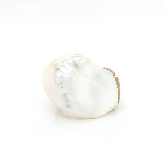 Yvel Satin Sea baroque freshwater pearl sculptural ring in 18k yellow gold size 6