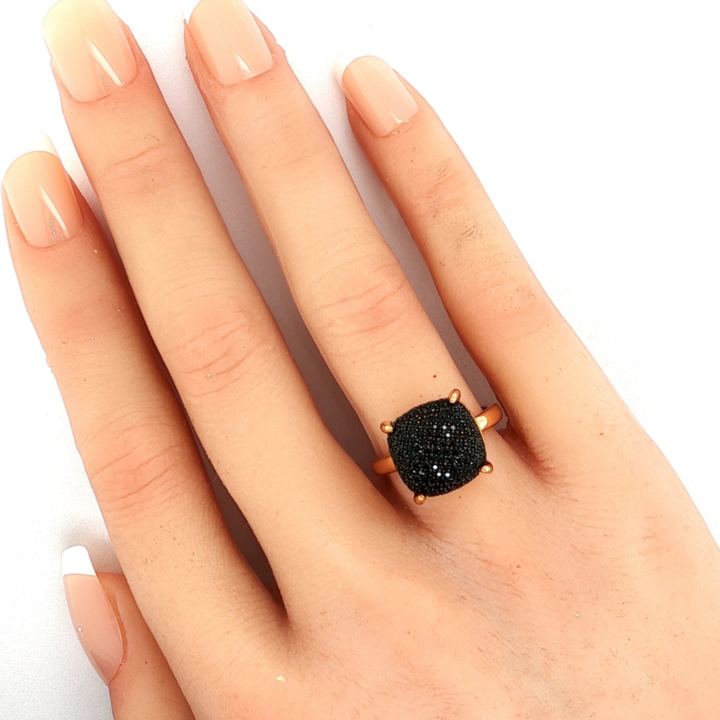 Tiffany & Co. Paloma Picasso Sugar Stacks Black Spinel 18k Rose Gold Ring