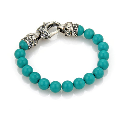 Stephen Webster Sterling Silver 10mm Turquoise Bead Bracelet