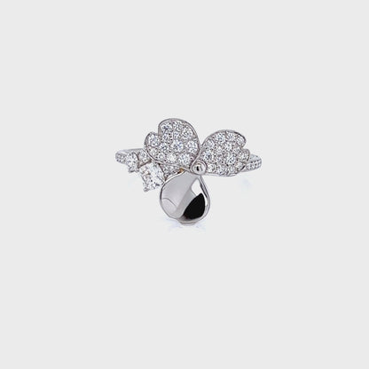 Tiffany & Co. Paper Flower 0.56ct Diamond Platinum Floral Ring - Size 7