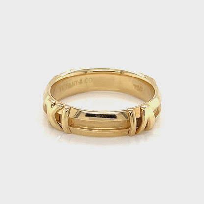 Tiffany & Co. Atlas 18k Yellow Gold Band Ring - Size 5.5