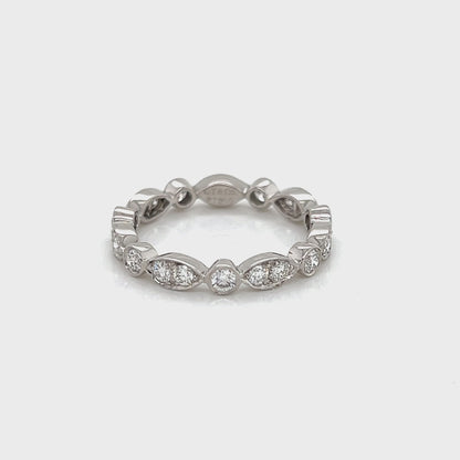 Tiffany & Co. Jazz Diamond Platinum Eternity Band Ring - Size 5.5