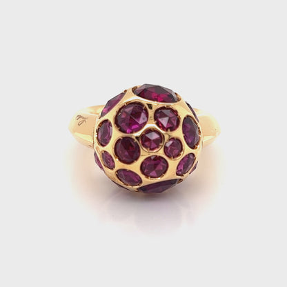 Pomellato Rhodolite Garnet 18k Rose Gold Harem Cocktail Ring