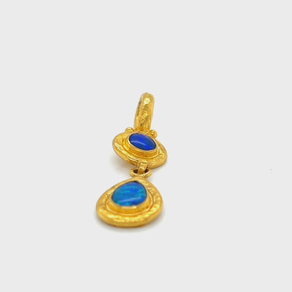 Gurhan  24k Yellow Gold Opal Double Tier Pendant