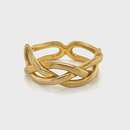 Tiffany & Co. 18k Yellow Gold Braided Band Ring - Size 5