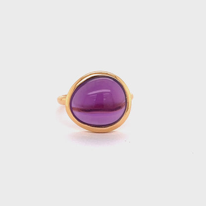 Fred of Paris Belles Rives Amethyst 18k Rose Gold Ring - Size 5.5