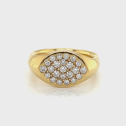 Tiffany & Co. Peretti Diamond 18k Yellow Gold Concave Top Ring - Size 4.5