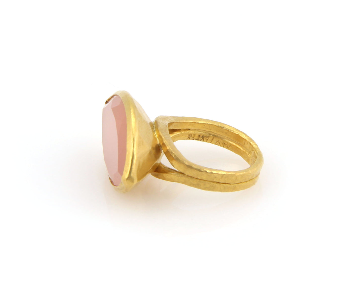 Gurhan Pandora Pink Chalcedony 24k Gold Marquise Solitaire Ring