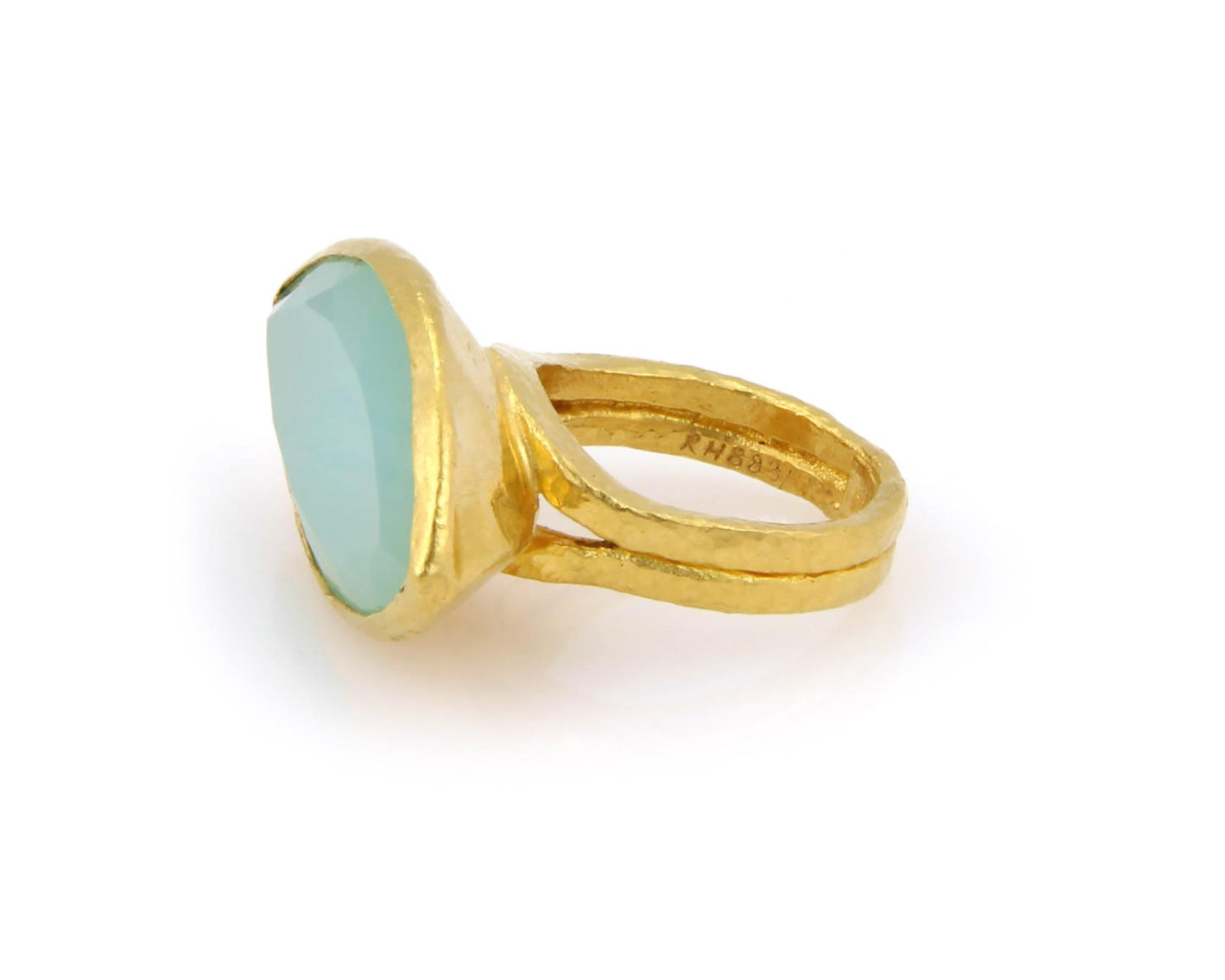 Gurhan Pandora 24k Gold Marquise Aqua Chalcedony Ring