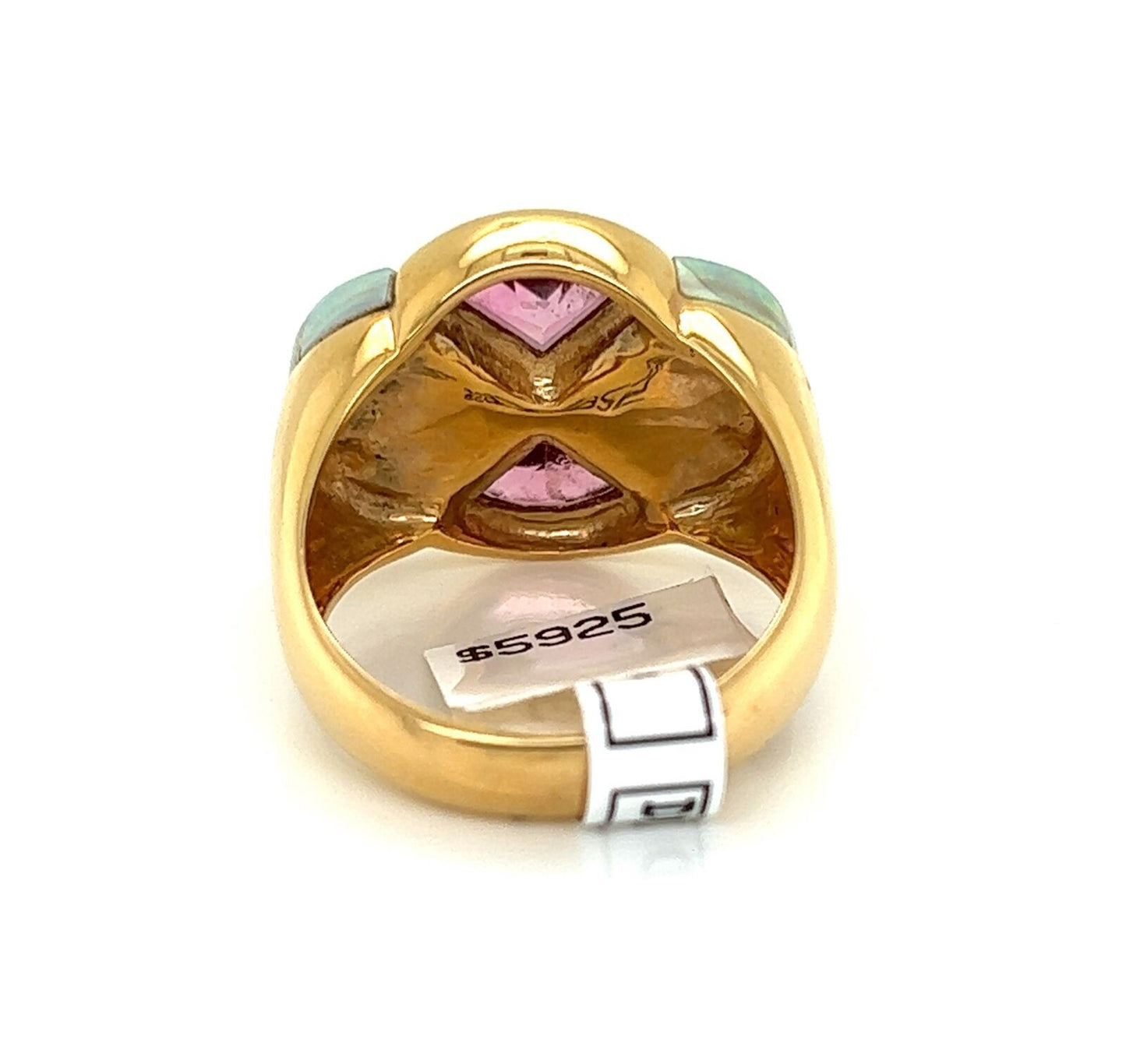 Kabana 14k Yellow Gold Fire Opal Pink Tourmaline Ring