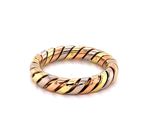 Bvlgari Tubogas 18k Tri Color Gold Band Ring | Rings | bands, Bvlgari, catalog, Designer Jewelry, Rings | Bvlgari