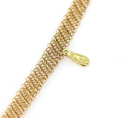 Tiffany & Co. Peretti 18k Yellow Gold 6mm Wide Mesh Chain Necklace 30" Long