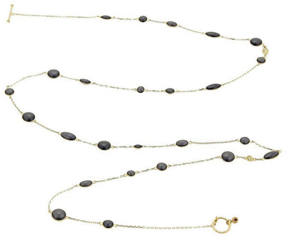 Roberto Coin Diamond & Grey Enamel 18k Yellow Gold 35" Long Toggle Necklace