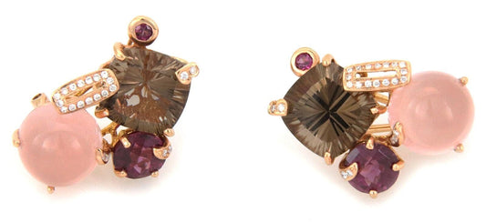 Bellarri 18k Rose Gold Diamond & Multi Gems Earrings | Earrings | Bellarri, catalog, Designer Jewelry, Earrings | Bellarri