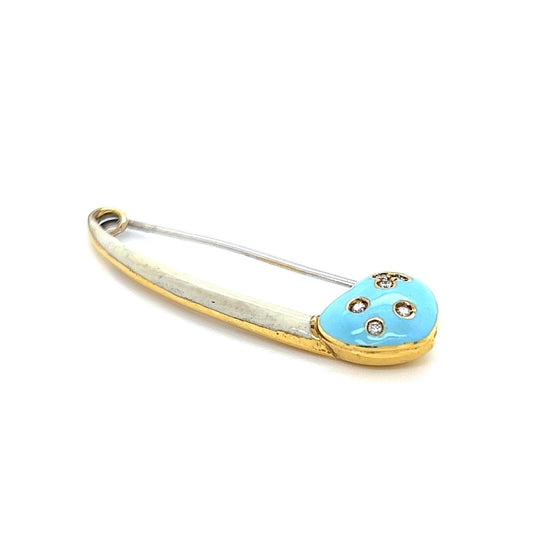 Aaron Basha 18k Gold Diamond Enamel Baby Safety Pin | brooches | Aaron Basha, Brooches, catalog, Designer Jewelry, pins | Aaron Basha