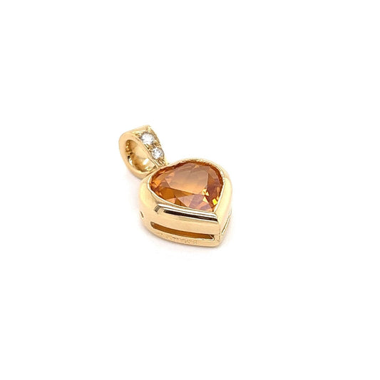 Bvlgari 18k Yellow Gold Citrine Diamond Heart Charm Pendant | Charms & Pendants | Bvlgari, catalog, Charms, Designer Jewelry, Pendants | Bvlgari