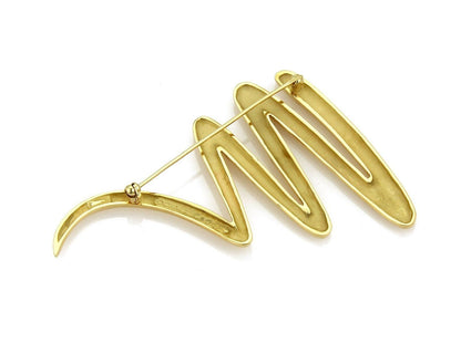 Tiffany & Co. Picasso Large Zig Zag 18k Yellow Gold Pin Brooch