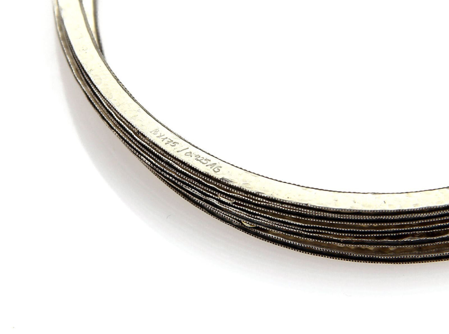 Gurhan Vertex Set of 5 Sterling Hammered Bangle 8.5"