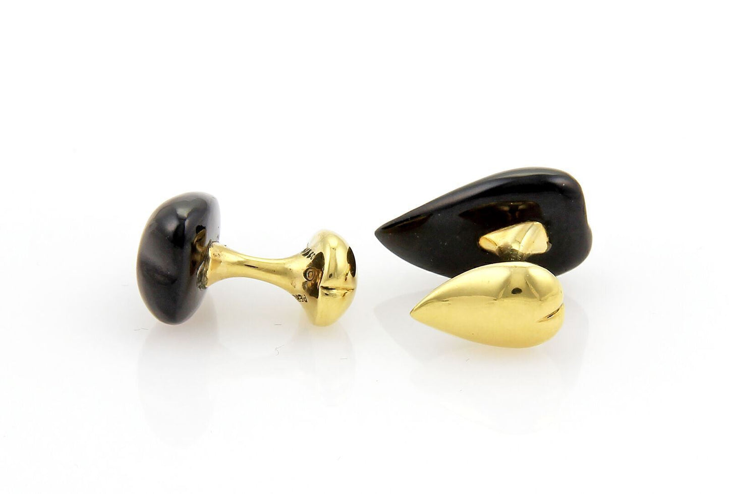 Tiffany & Co. Peretti 18k Yellow Gold Onyx Cufflinks